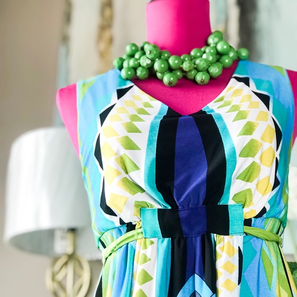 Coloful Fenn Wright Manson Knee Length Dress SZ6 - Picture 2 of 4